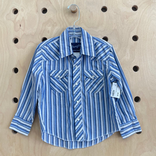 Blue Striped Snap Western Shirt