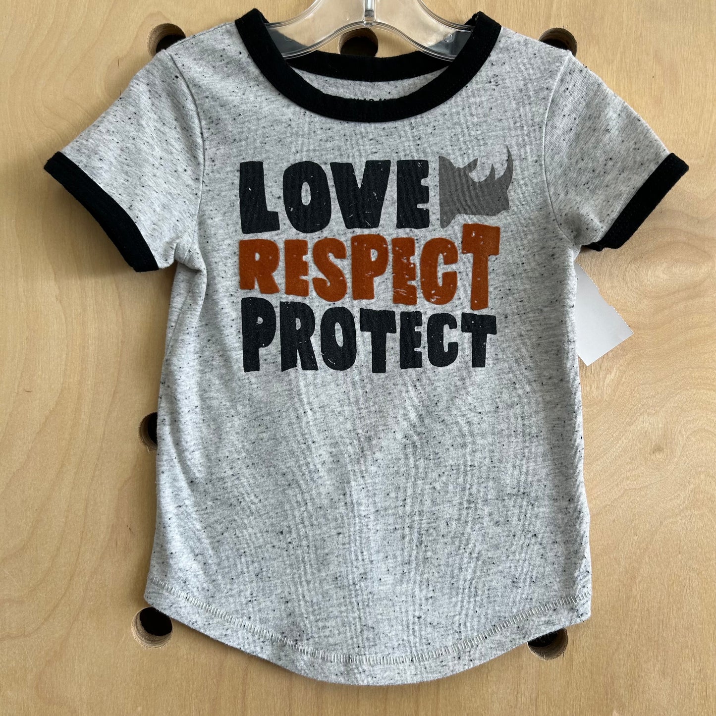 Grey + Black Love Respect Protect Tee