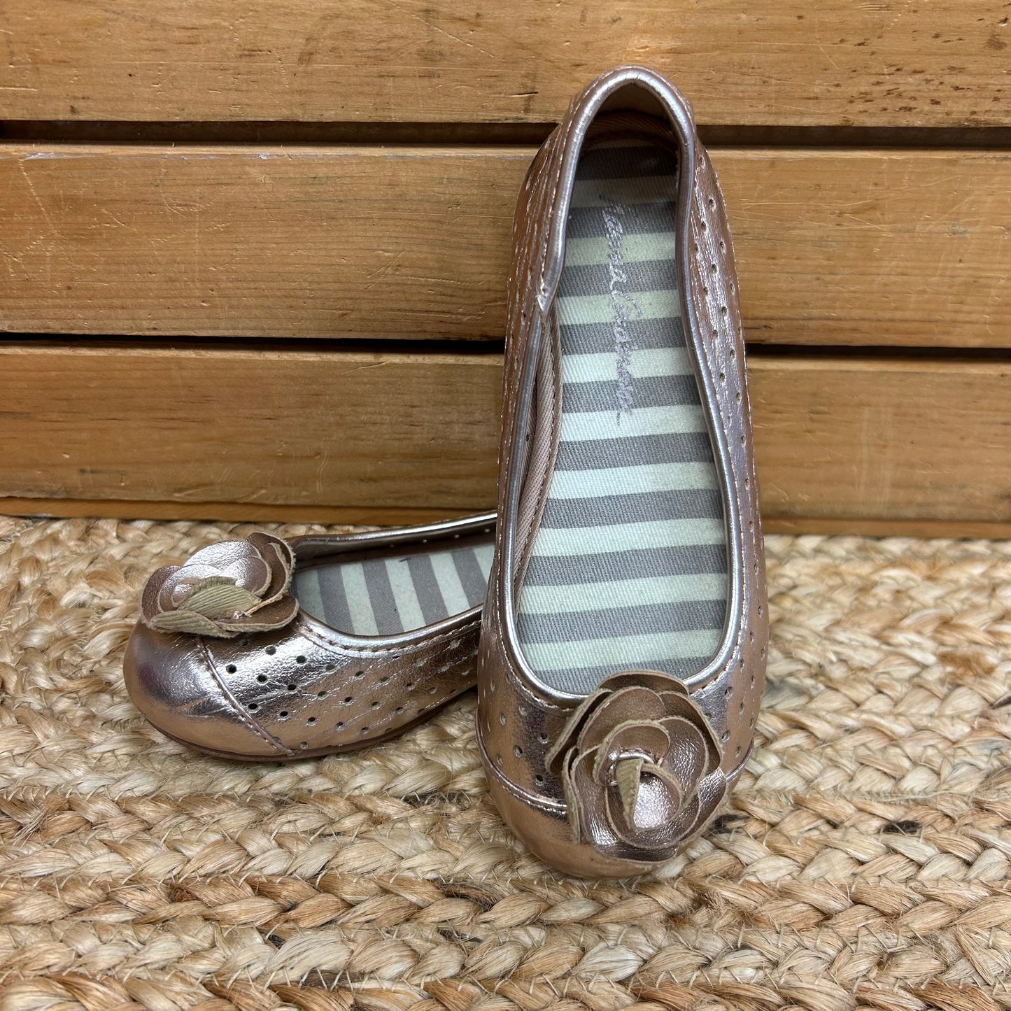 Rose Gold Flower Slip-Ons