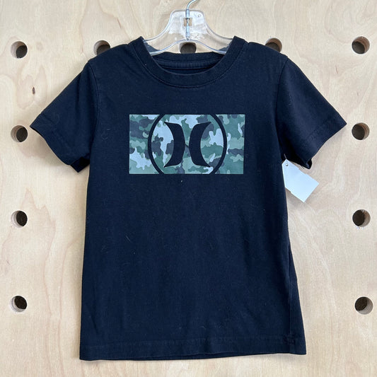 Black + Camo Logo Tee