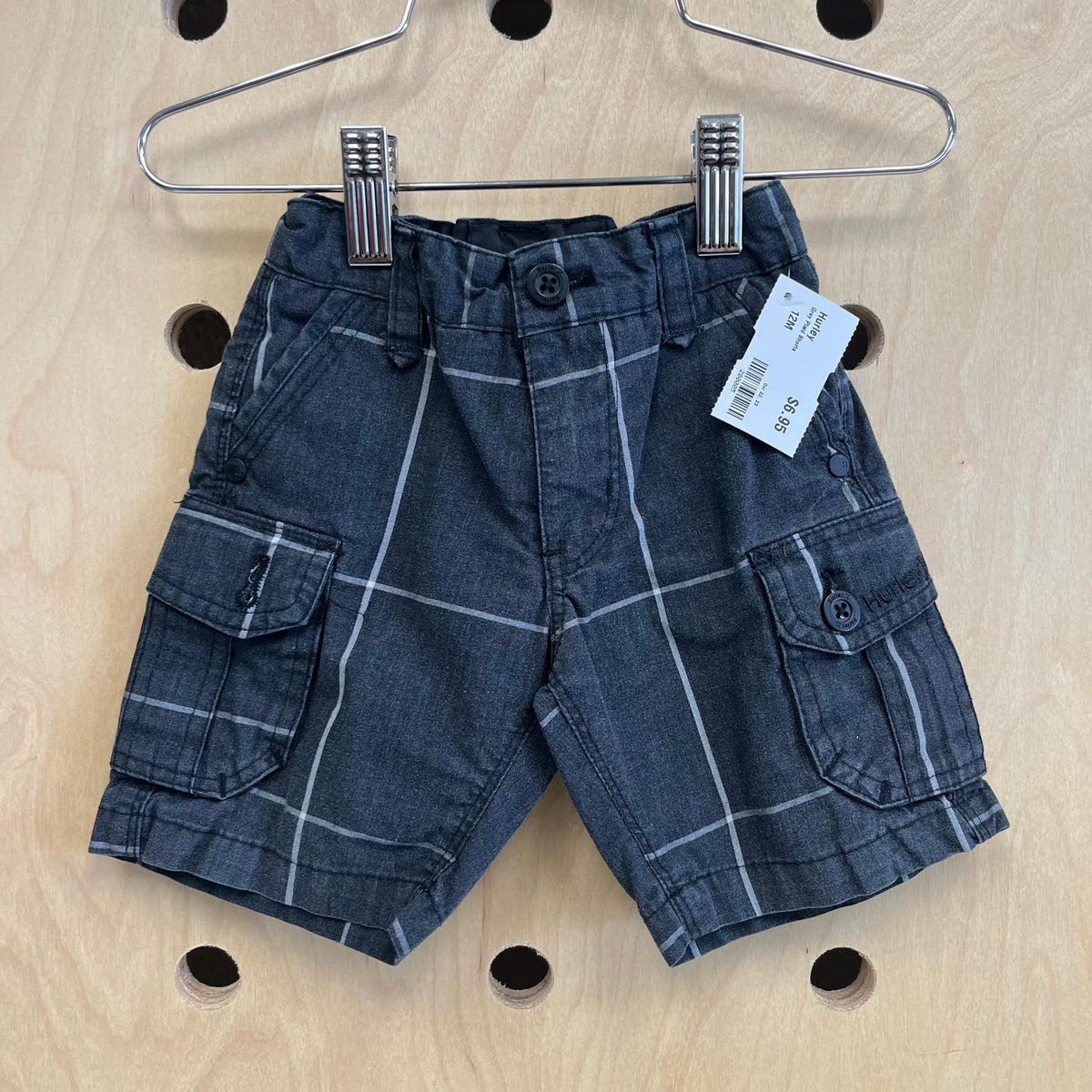 Grey Plaid Shorts