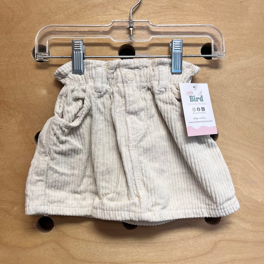 Cream Cord Skirt