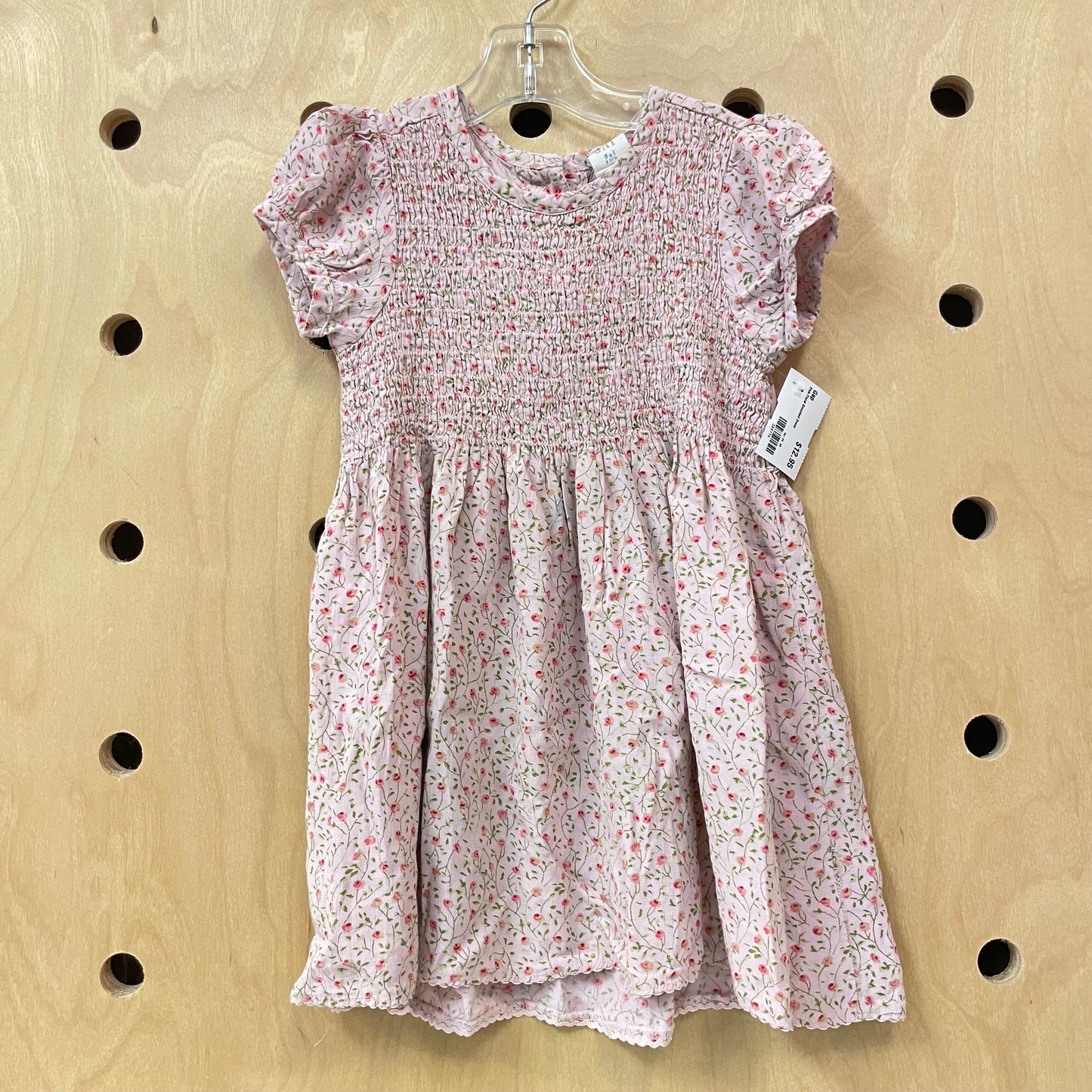 Pink Floral Smocked Dress