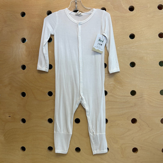White Bamboo Snap Romper