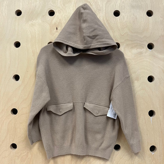 Tan Knit Sweater Hoodie