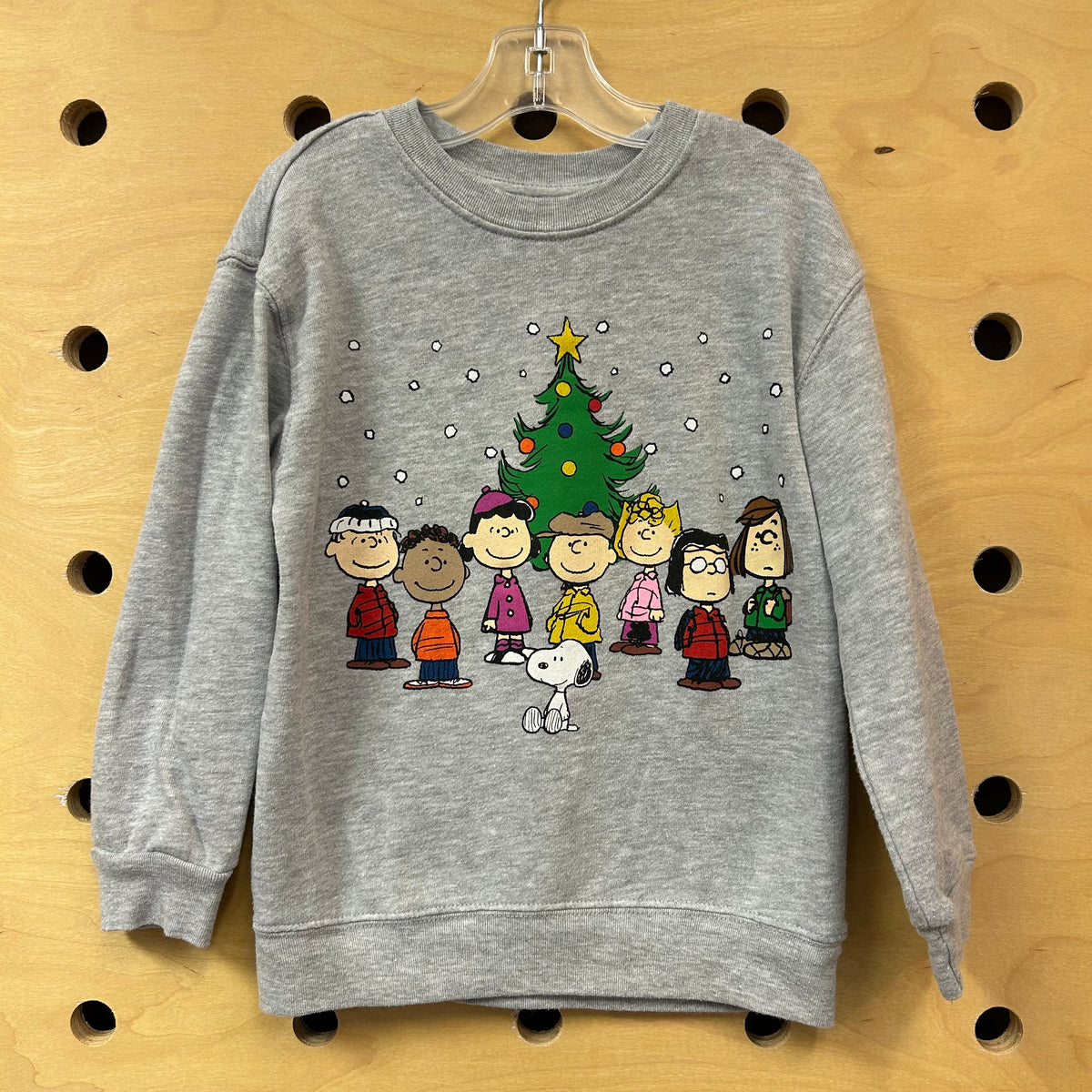 Grey Peanuts Christmas Scene LS