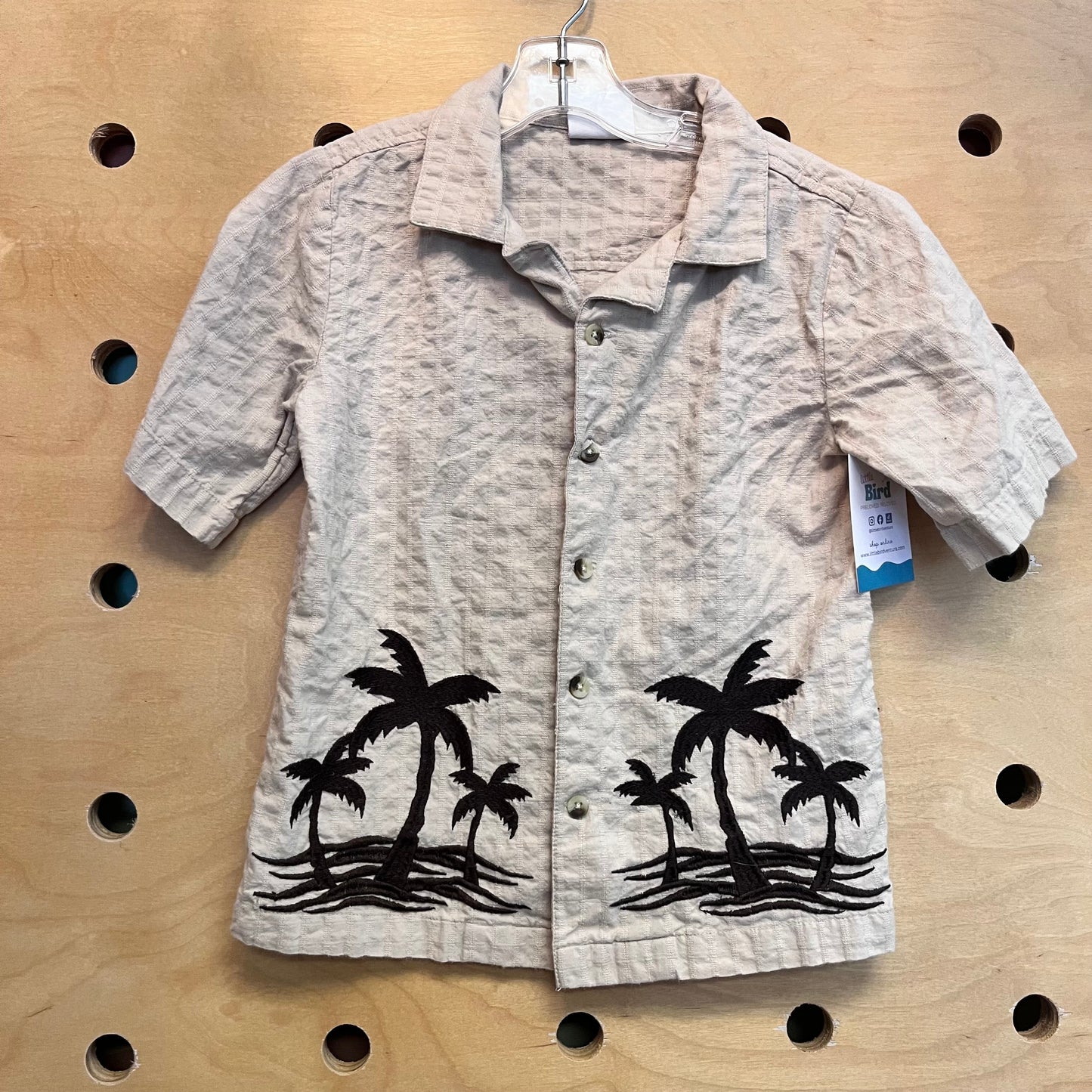 Tan Palm Tree Button Up Shirt