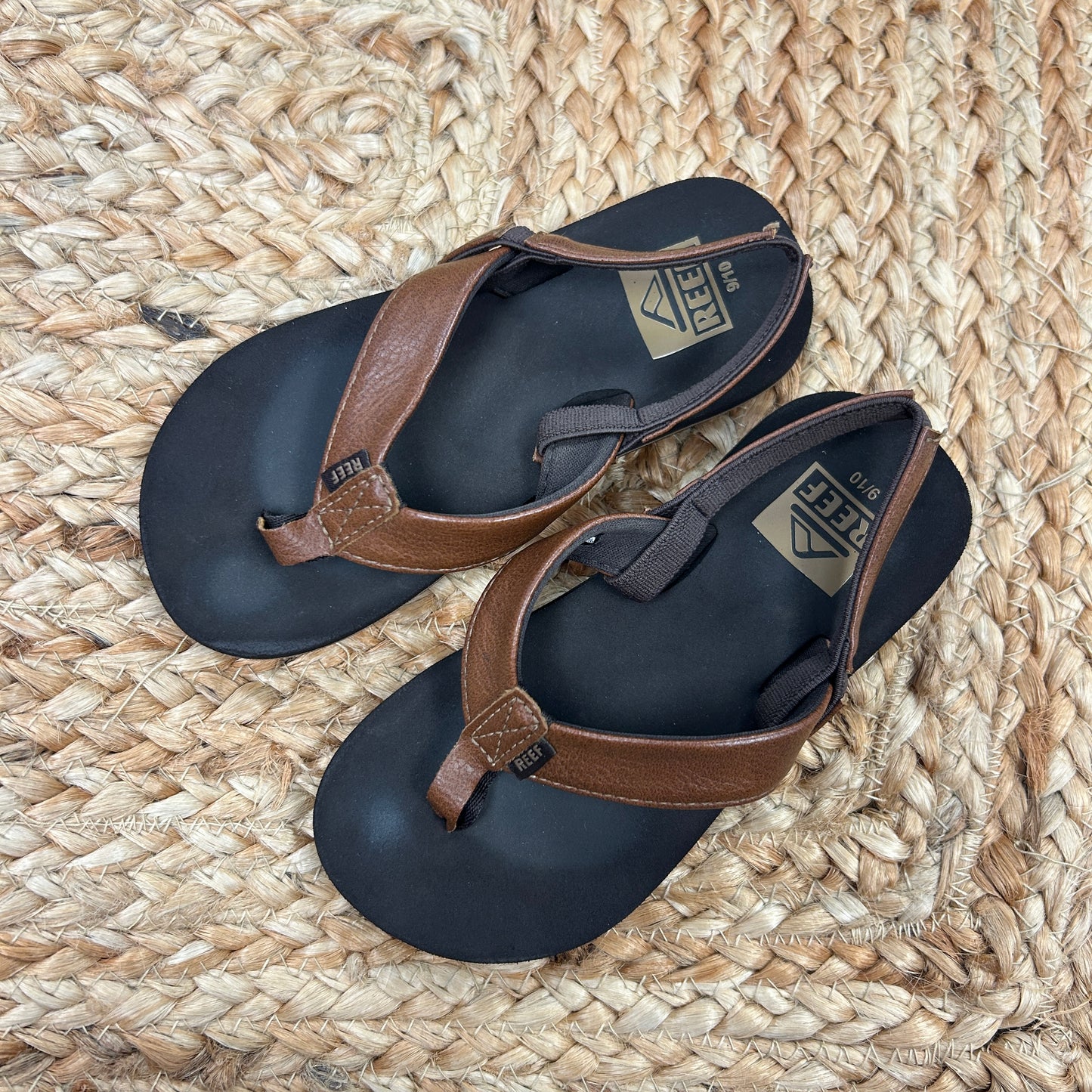 Brown Leather Ankle Strap Flip Flops