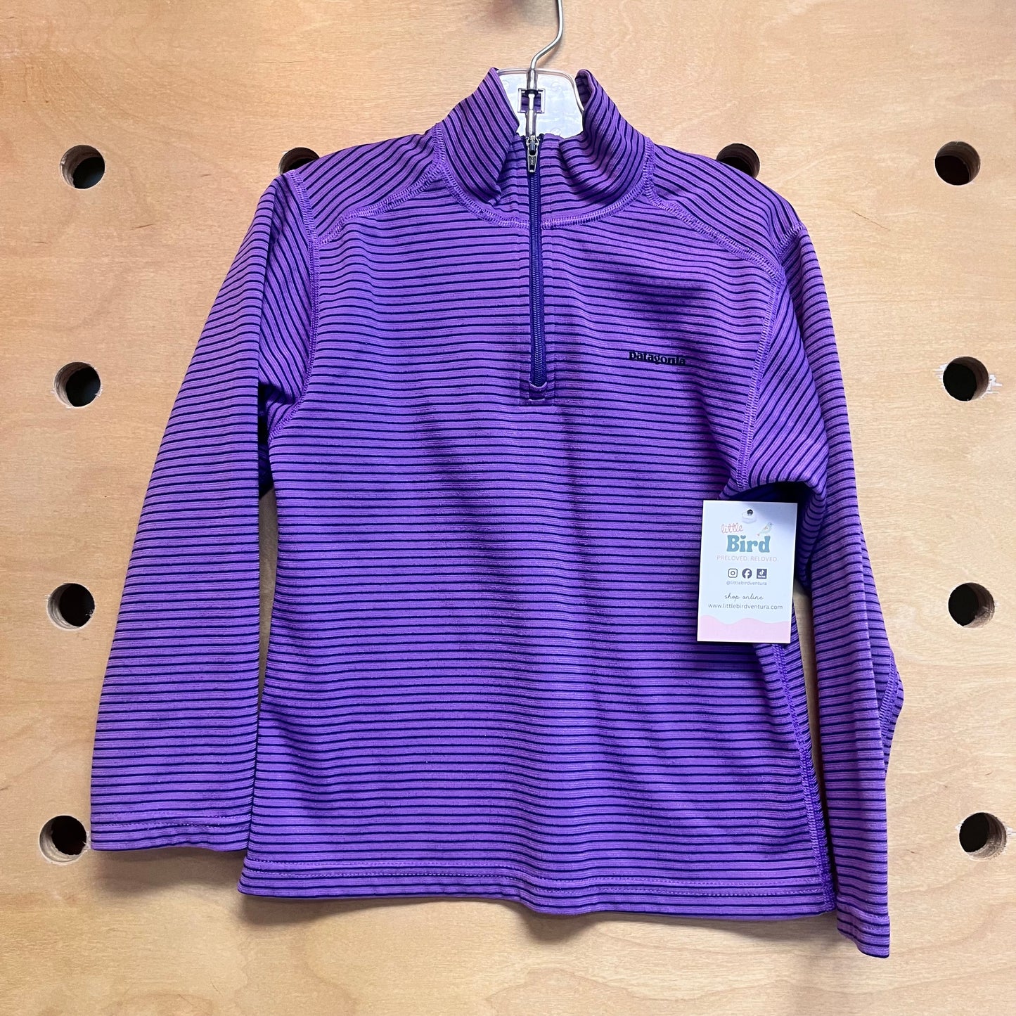 Purple Striped 1/4 Zip Capiline Baselayer