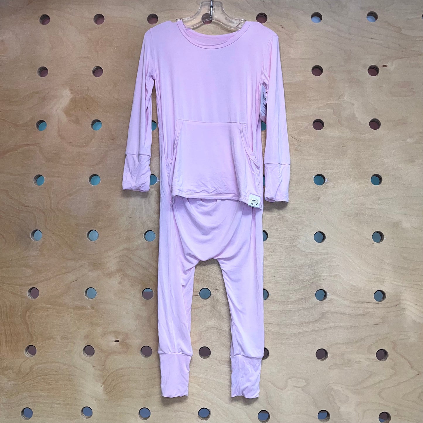 Pink Kangaroo Pocket Bamboo Romper