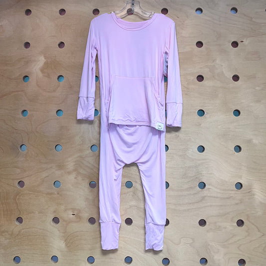 Pink Kangaroo Pocket Bamboo Romper