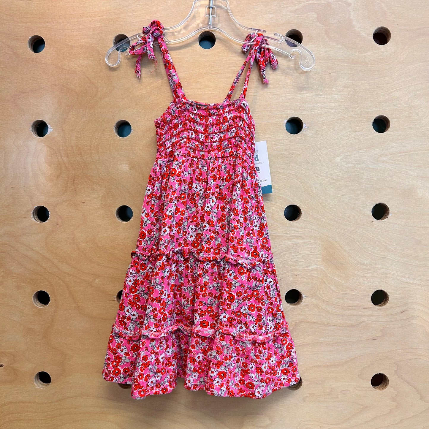 Pink/Red Floral Dress+Bloomers