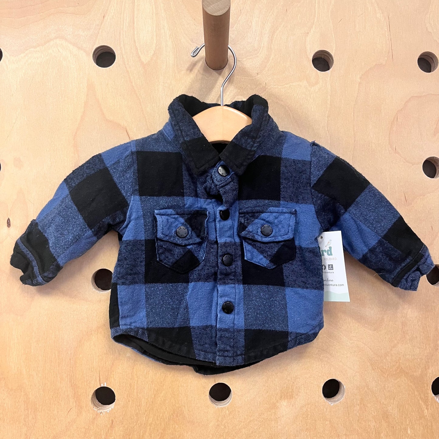 Blue/Black Plaid Lined Flannel