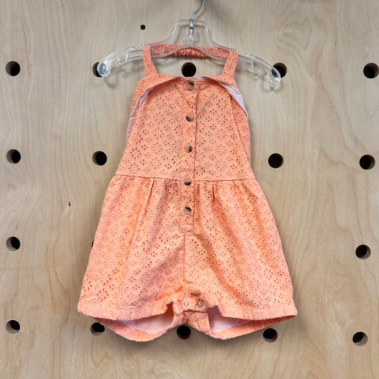 Organic Orange Eyelett Romper