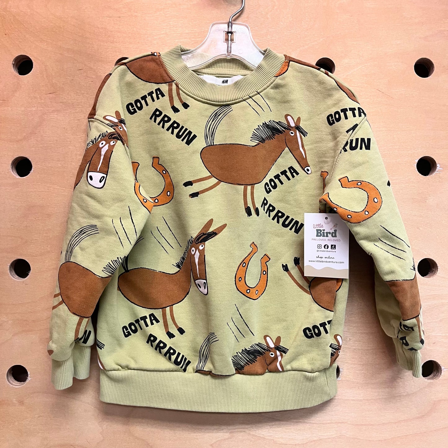Green Gotta Run Horse Sweatshirt