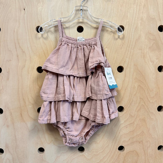 Dusty Rose Tiered Romper