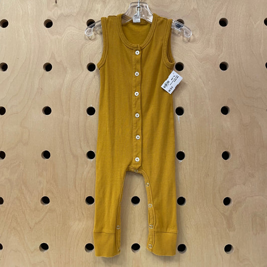 Mustard Organic Ribbed Romper