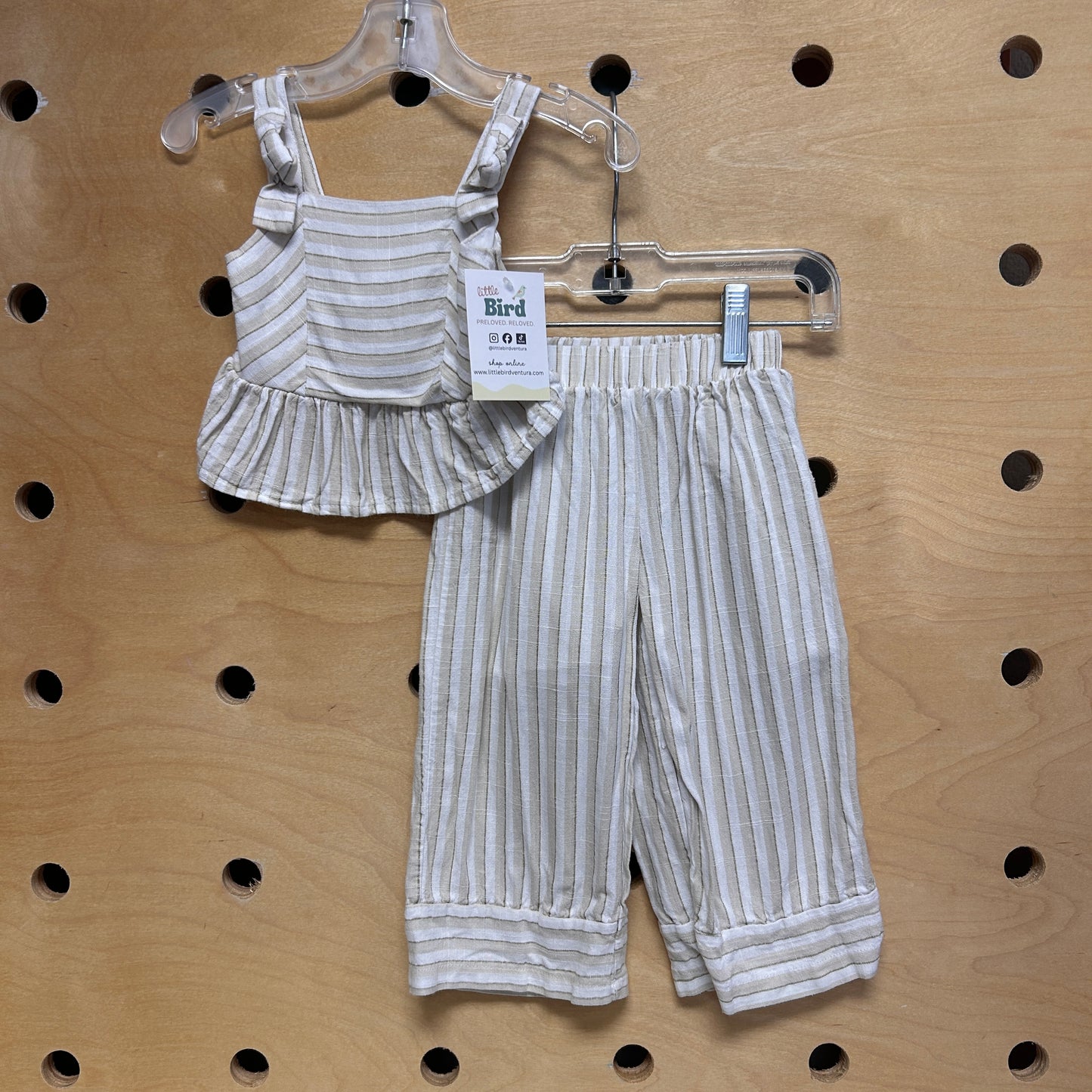 Tan/White Striped Outfit