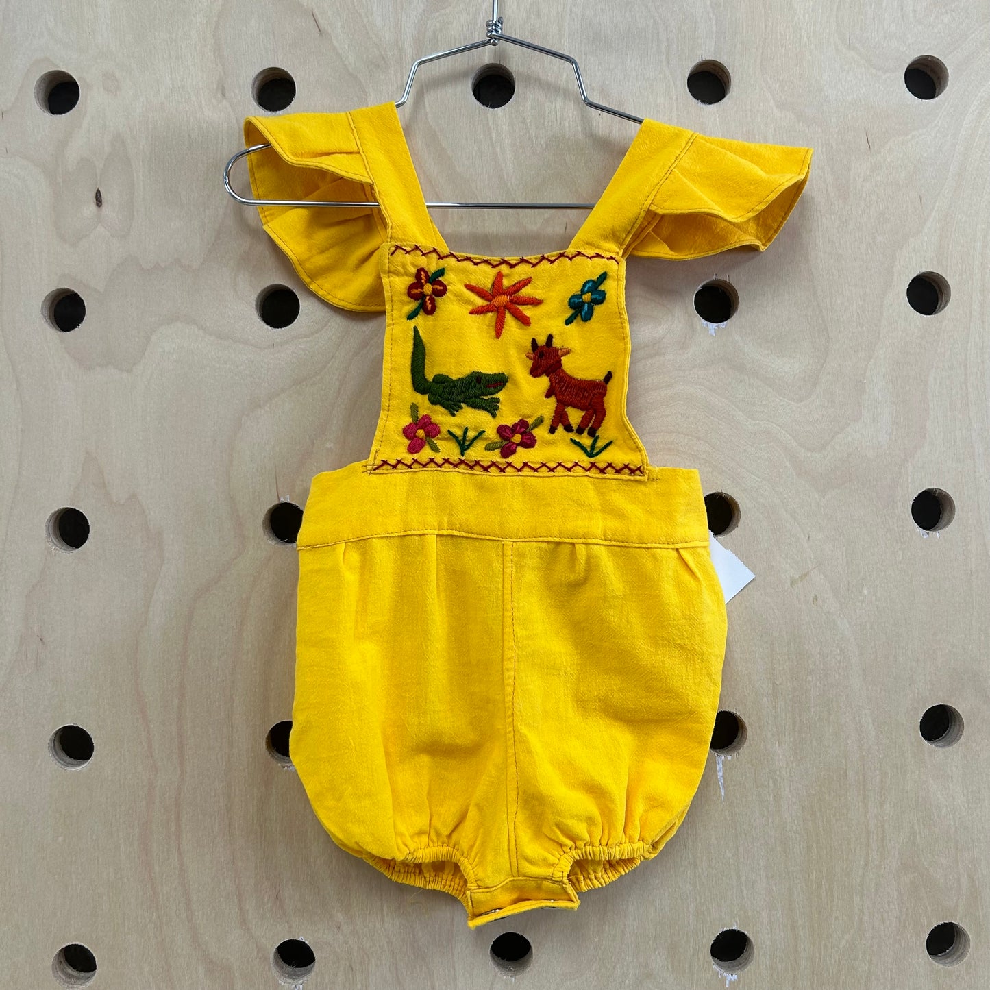 Embroidered Yellow Romper