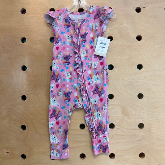 Pink Bamboo Ruffle Zebra Zippy