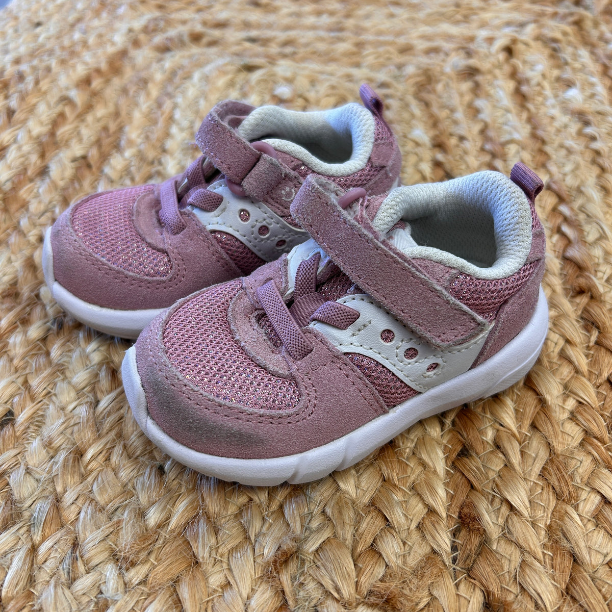 Pink & White Velcro Sneakers