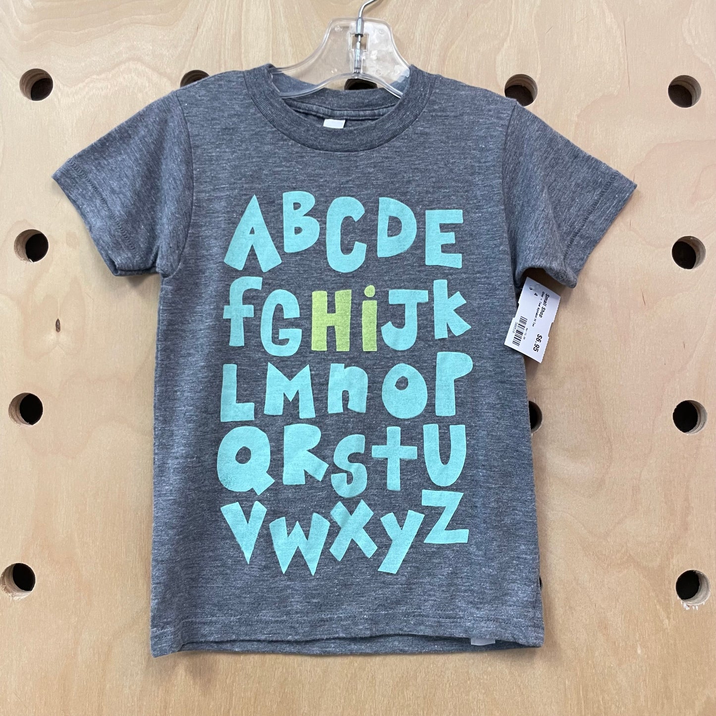 Grey + Teal Alphabet Hi Tee