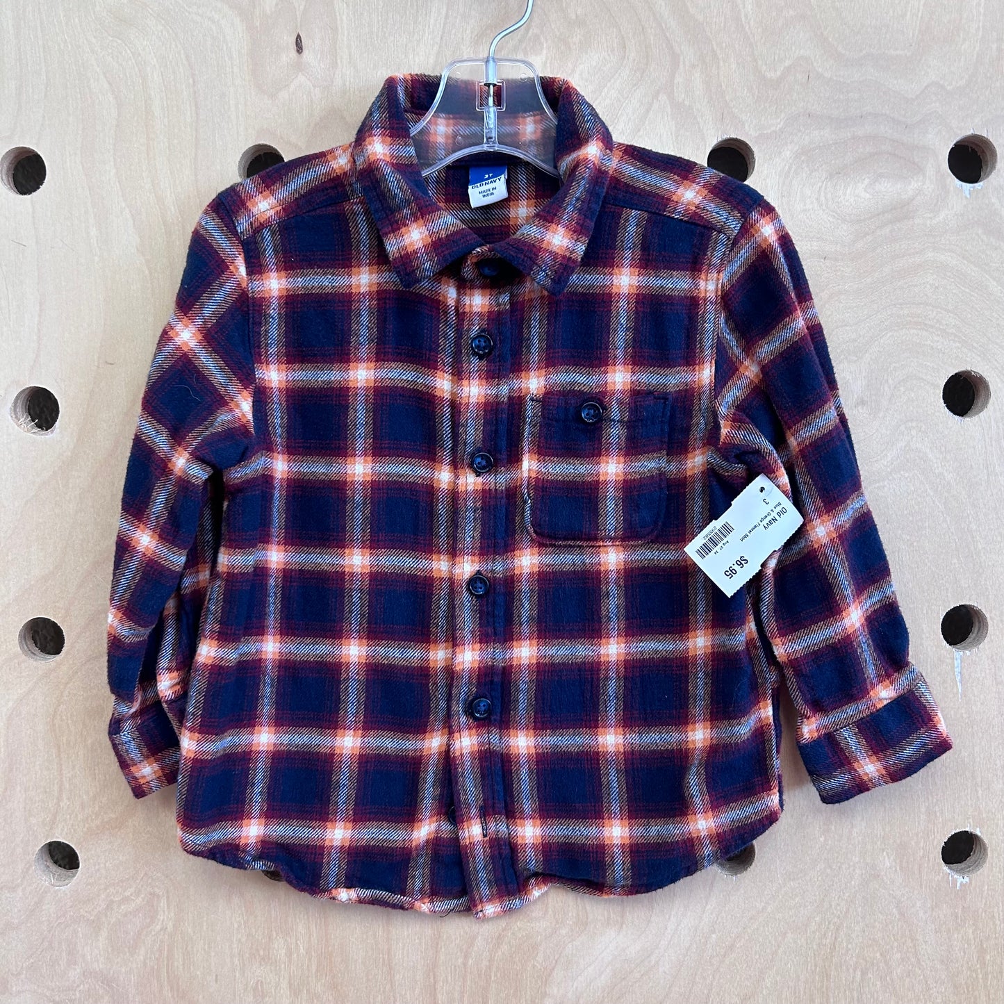 Blue & Orange Flannel Shirt