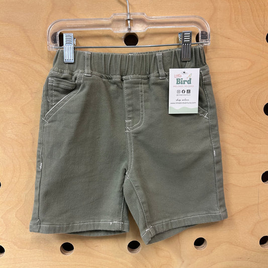 Green Denim Pull On Shorts