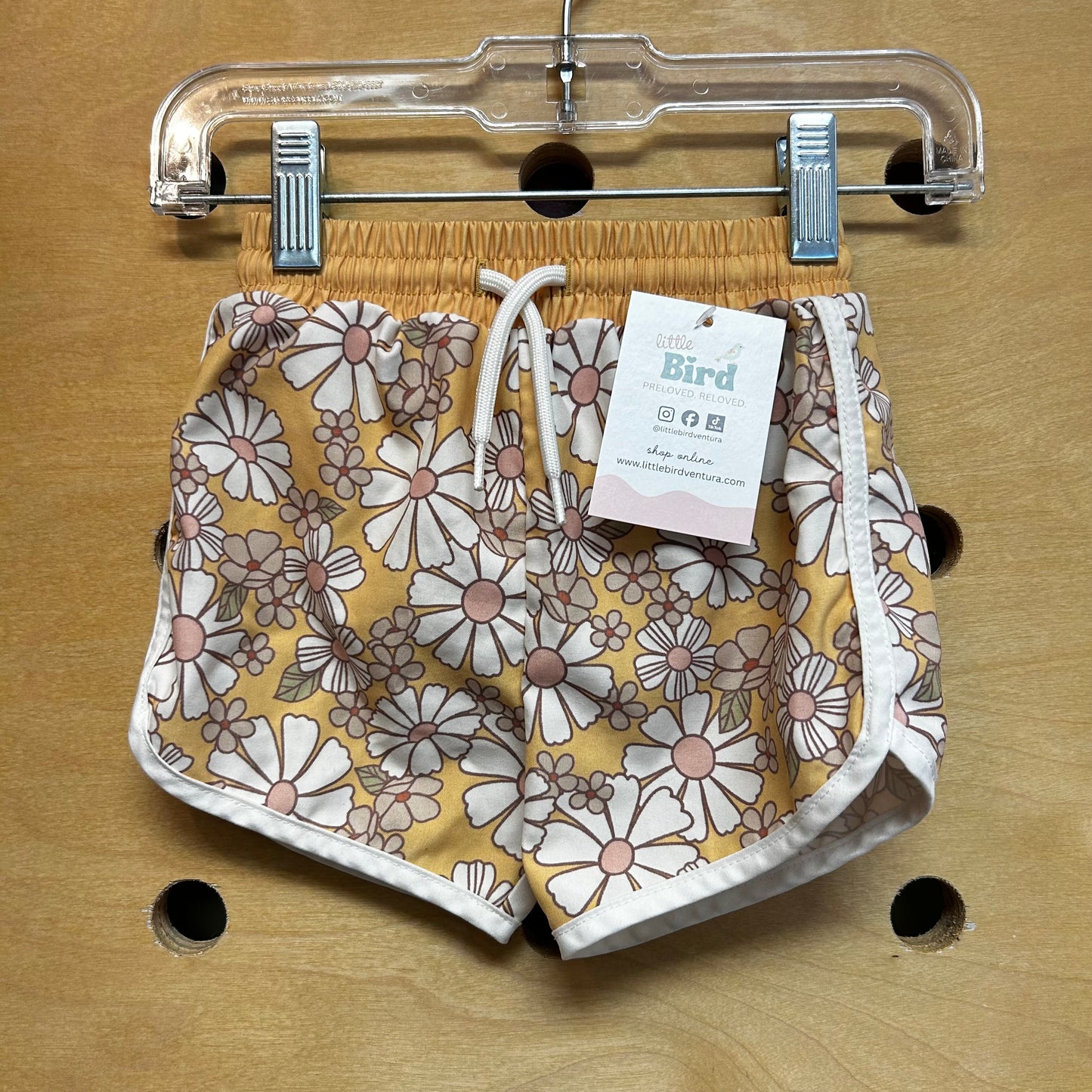 Yellow Floral Swim Shorts