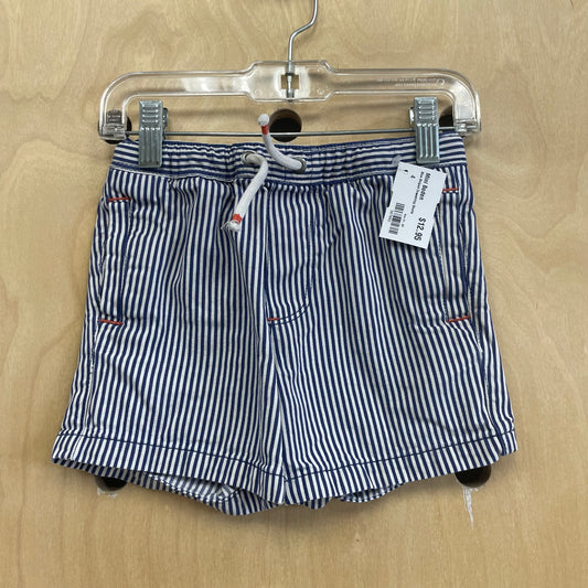 Blue Striped Drawstring Shorts