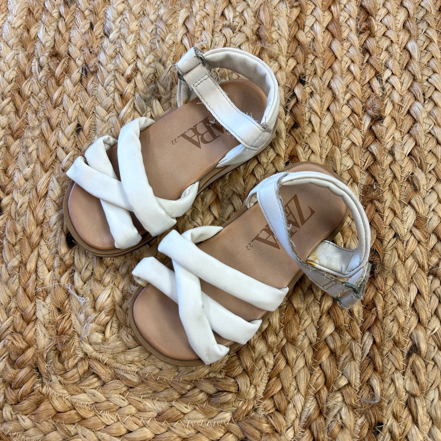 Cream Soft Strap Sandals