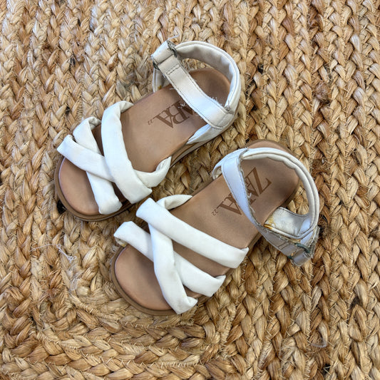 Cream Soft Strap Sandals