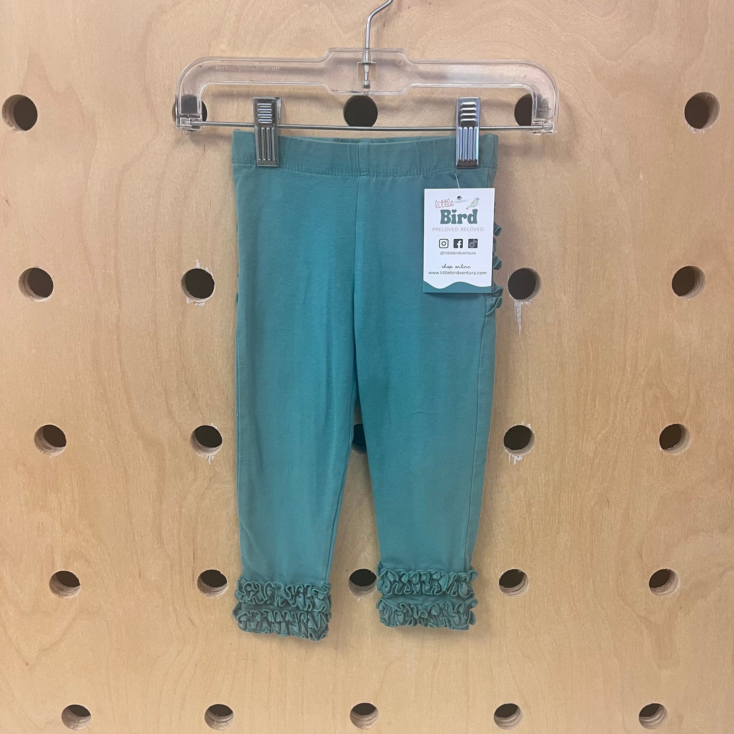 Green Ruffle Leggings