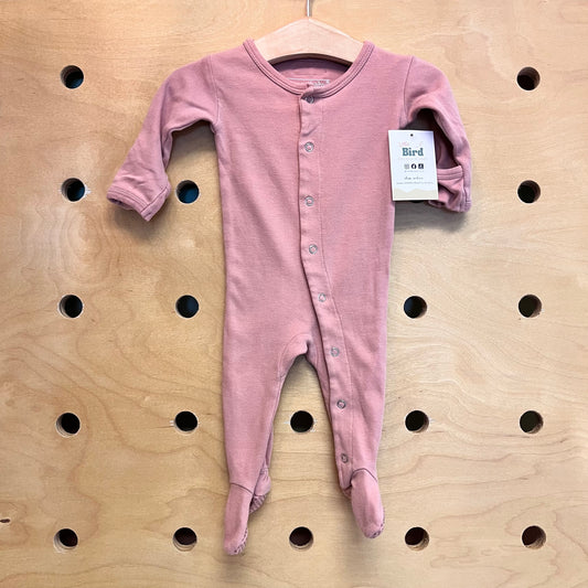 Organic Pink Snap Footies