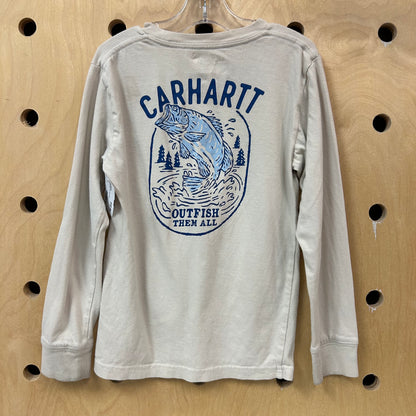 Beige Outfish Them All LS Tee