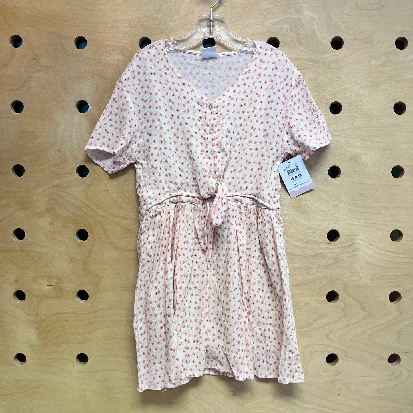 Yellow & Pink Floral Textured Dress