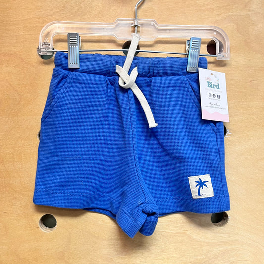 Blue Palm Tree Patch Waffle Knit Shorts