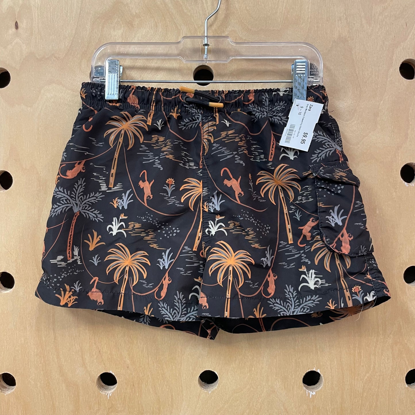 Grey Monkeys Drawstring Swim Shorts
