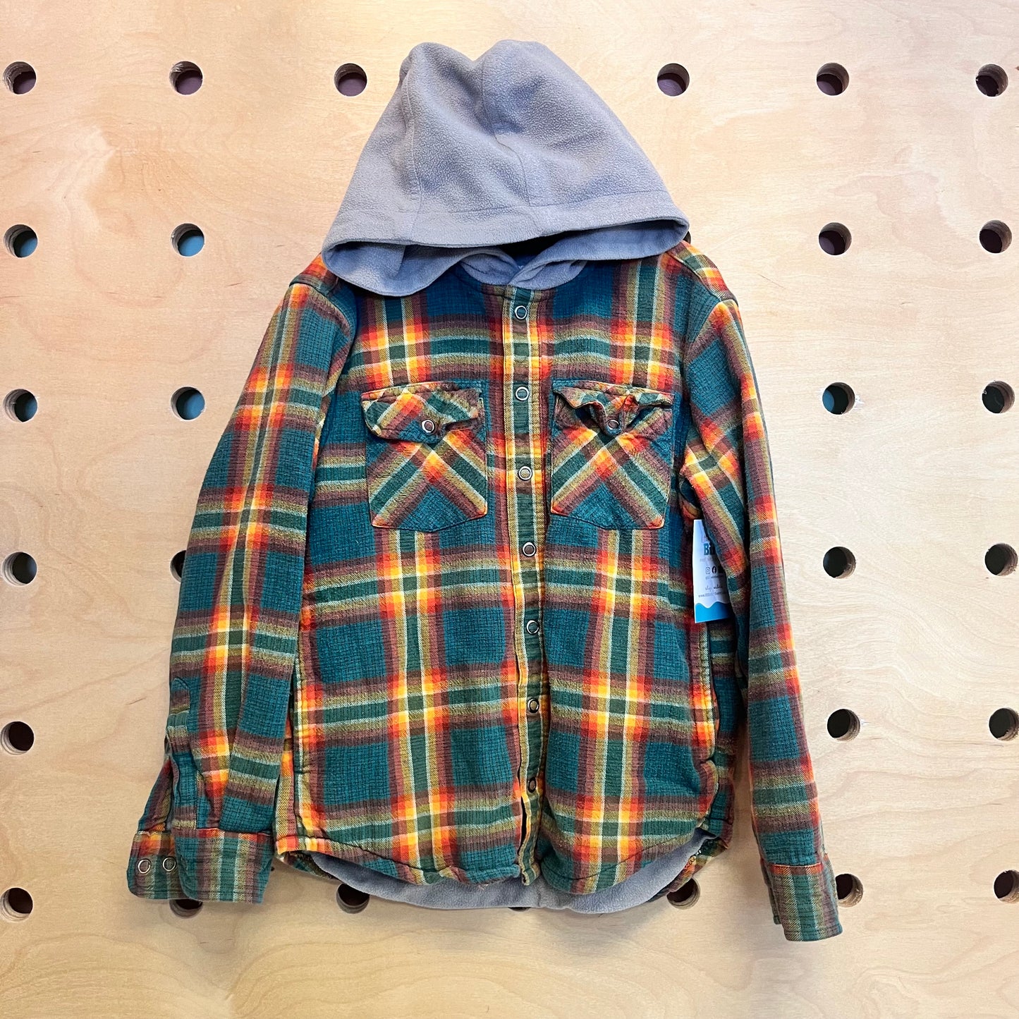 Green Plaid Hoodie Shacket
