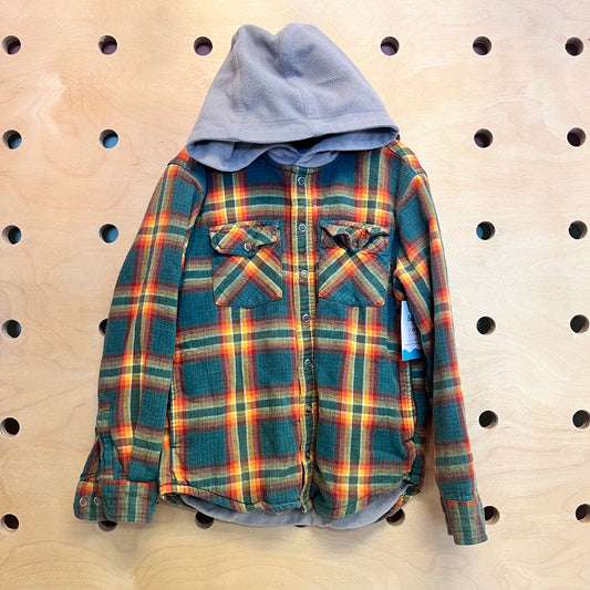 Green Plaid Hoodie Shacket