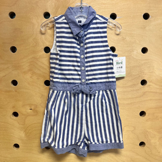 Blue/White Striped Romper