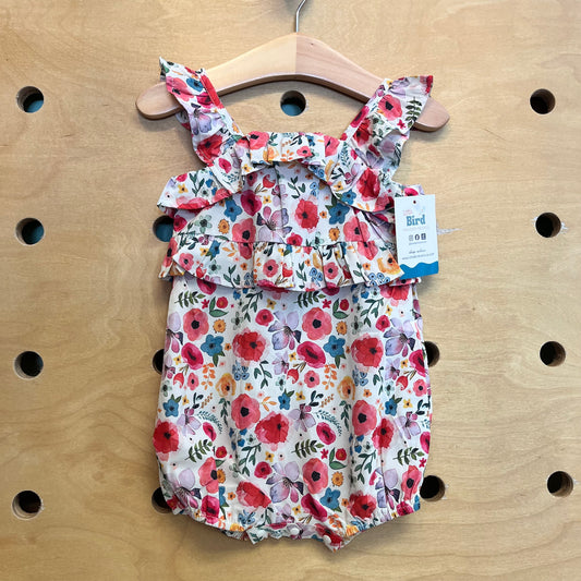 White/Pink Floral Tank Romper