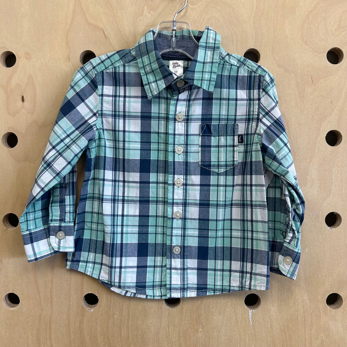 Teal+Blue Plaid Button Up