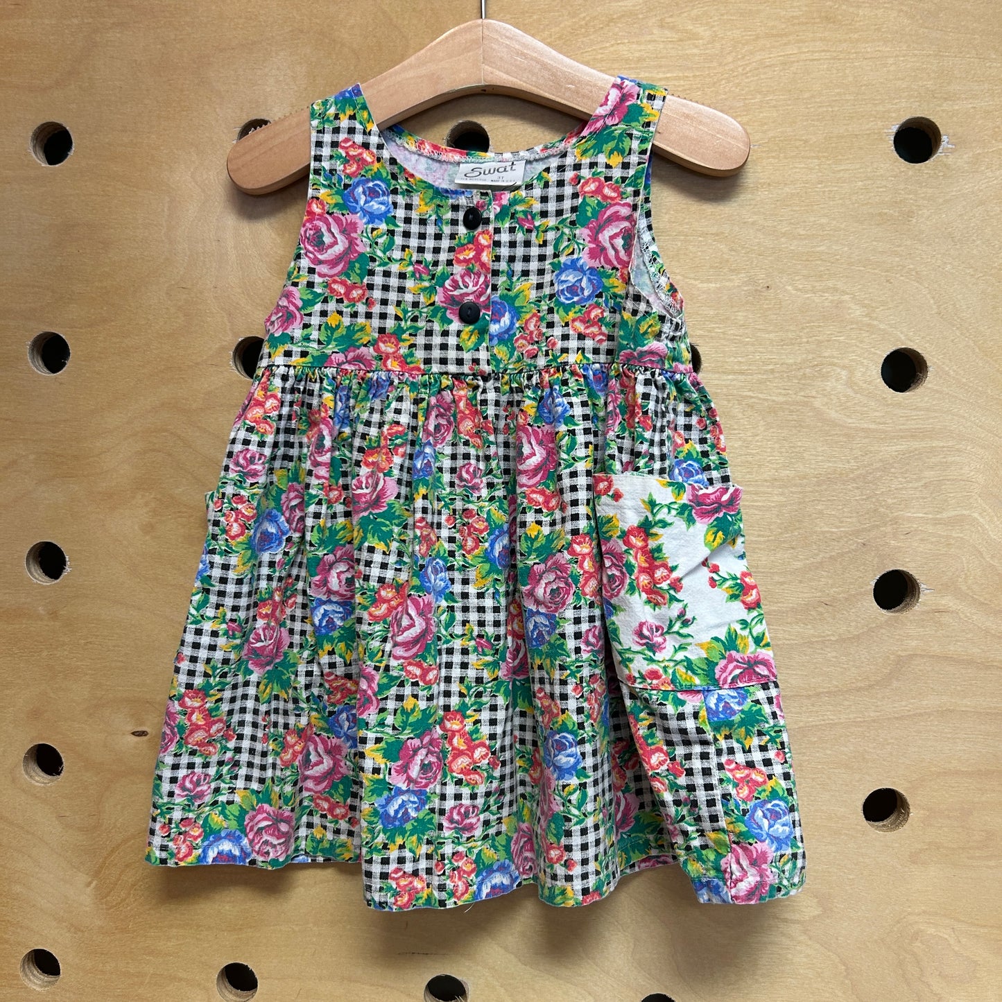 Swat Black Gingham Dress