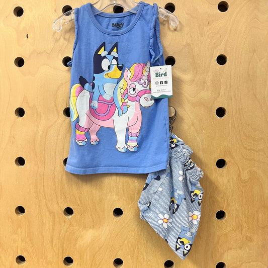 Blue Tank & Shorts Set