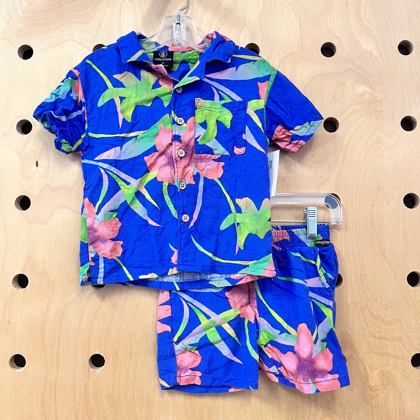 Blue Watercolor Tropical Outfit