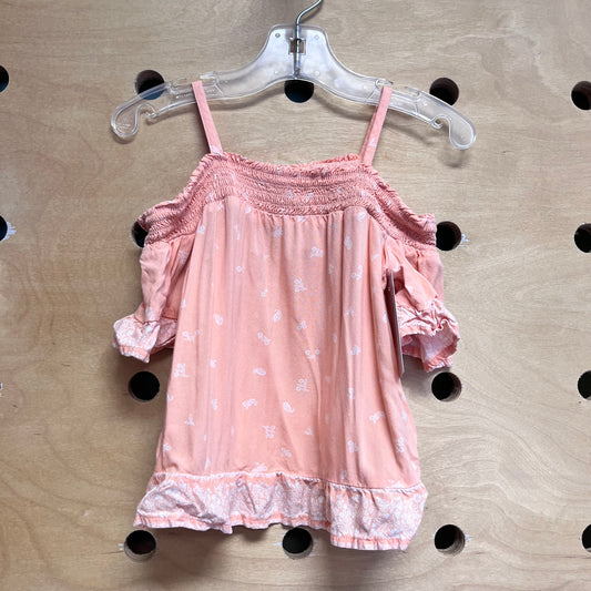 Peach/White Floral Off-Shoulder Tank