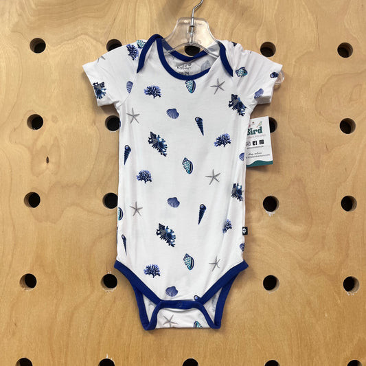White Seashells Bamboo Bodysuit