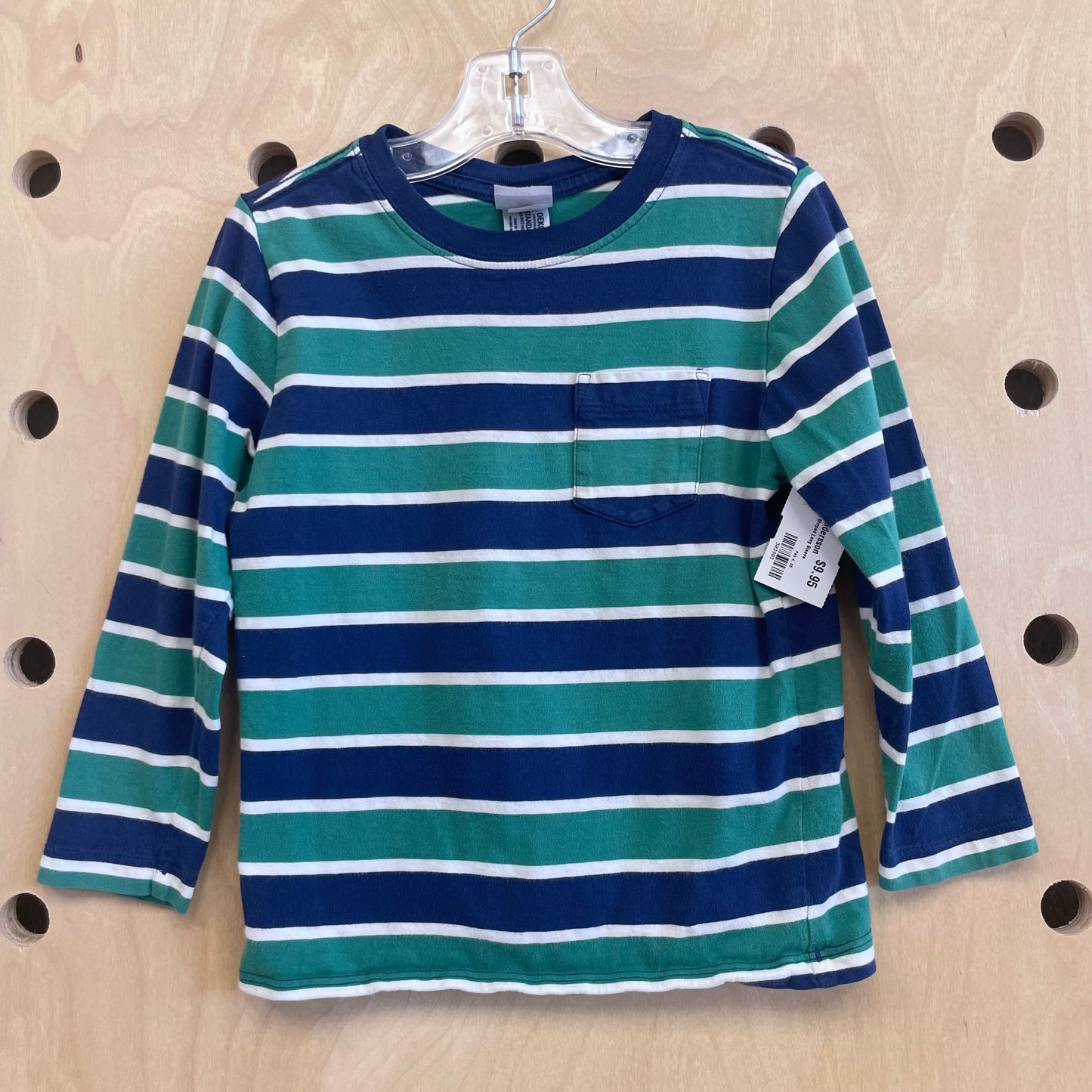 Blue & Green Striped Long Sleeve