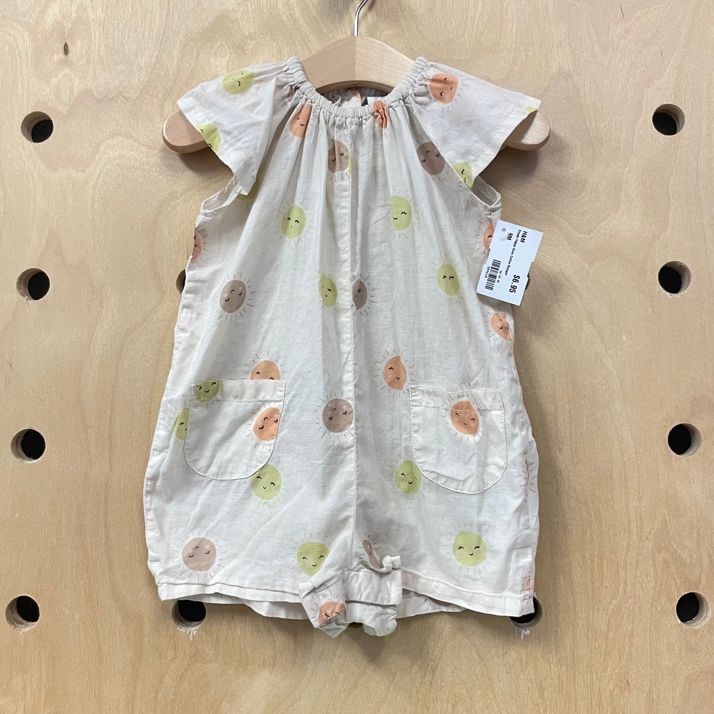 Cream Happy Suns Cotton Romper